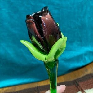 Glass Stem Rose Flower Decor Gift - Damage TLC